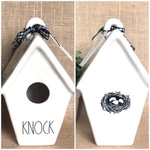 Rae Dunn Knock / Birds Nest Double Sided Ceramic Birdhouse